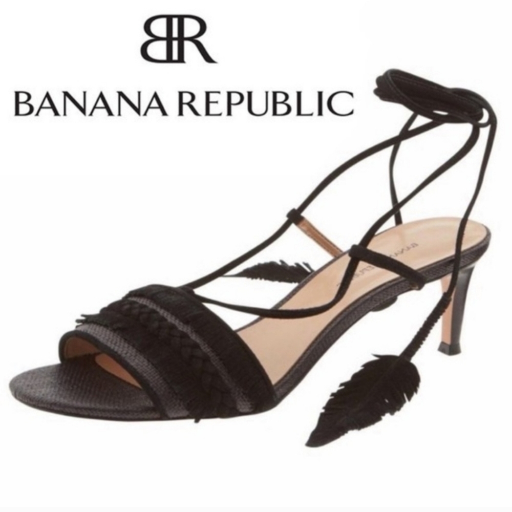 Banana Republic Feather Tie Strap Heels - size 8
